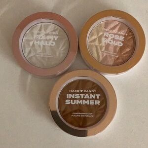Hard Candy Instant Summer Bronzer & Fix My Halo & Rose Gold Highlighter 3pcs New
